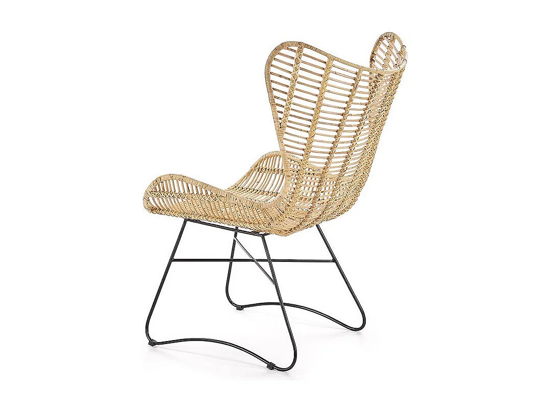 Sillón tradicional Enna de ratán y metal