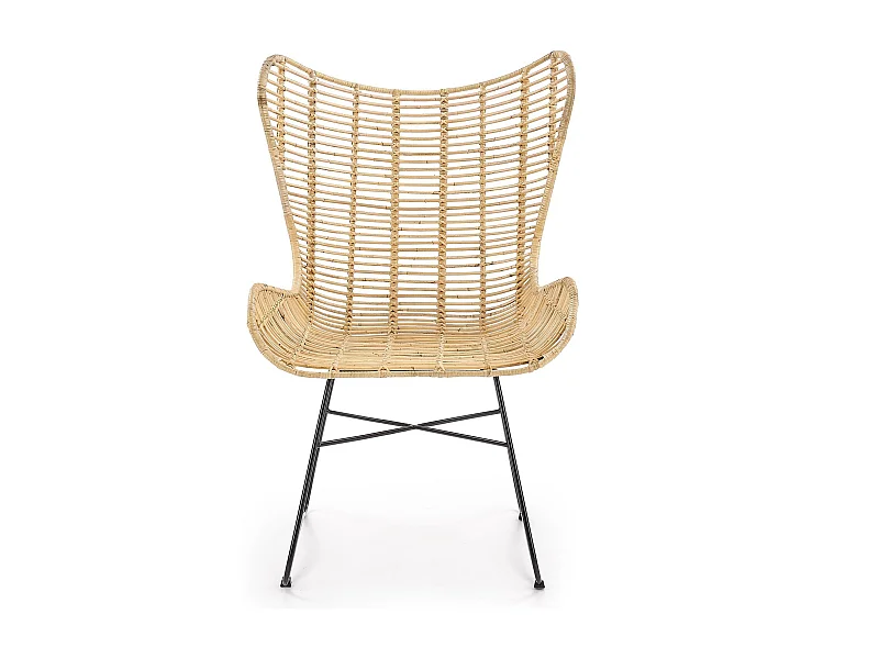 Fauteuil traditionnel rotin et métal Enna