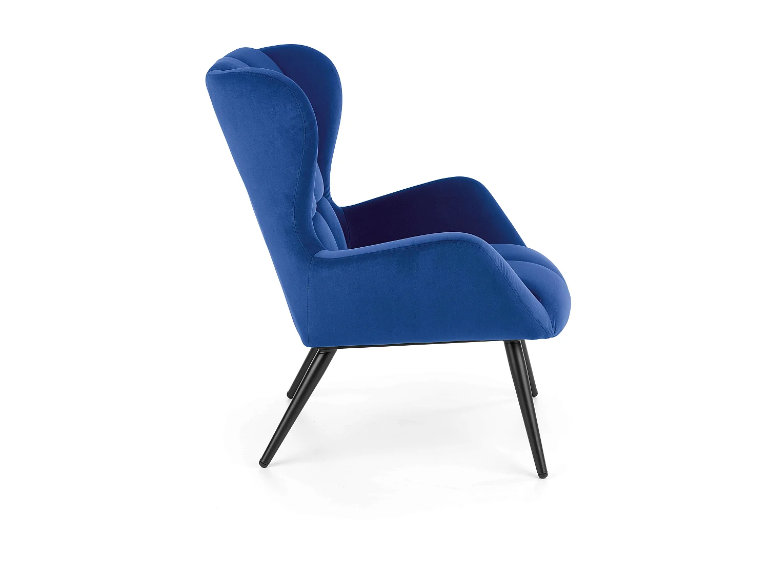 Fauteuil contemporain en velours bleu GLASGOW