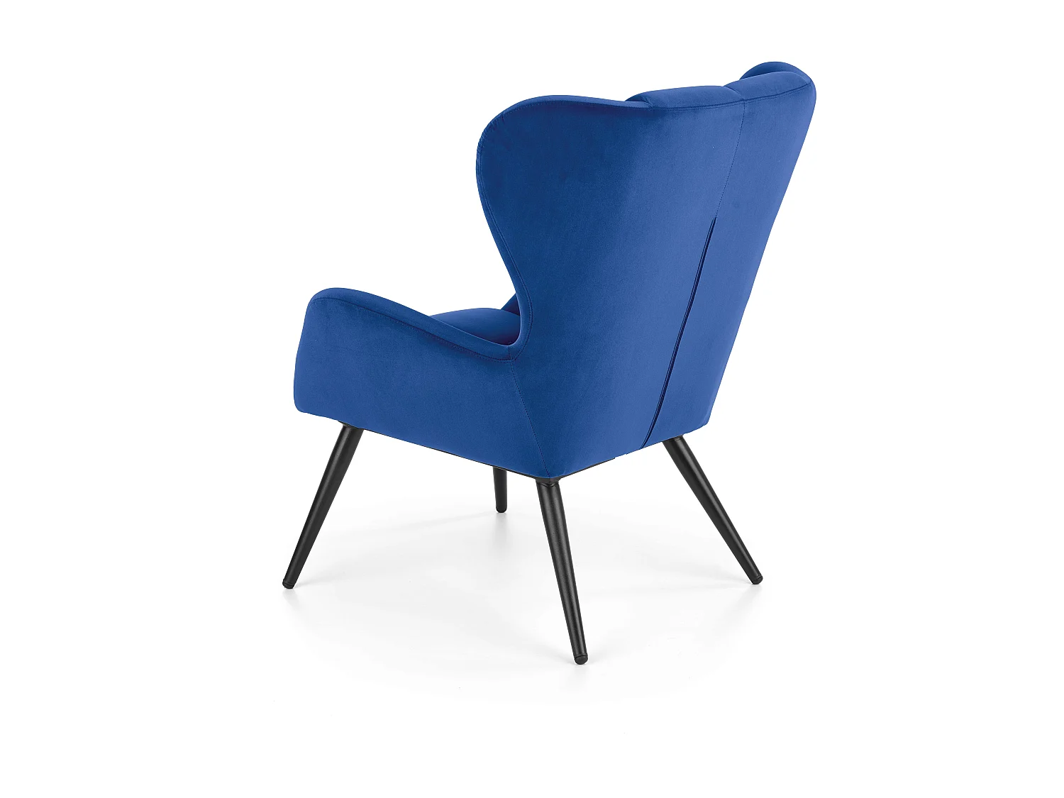 Fauteuil contemporain en velours bleu GLASGOW