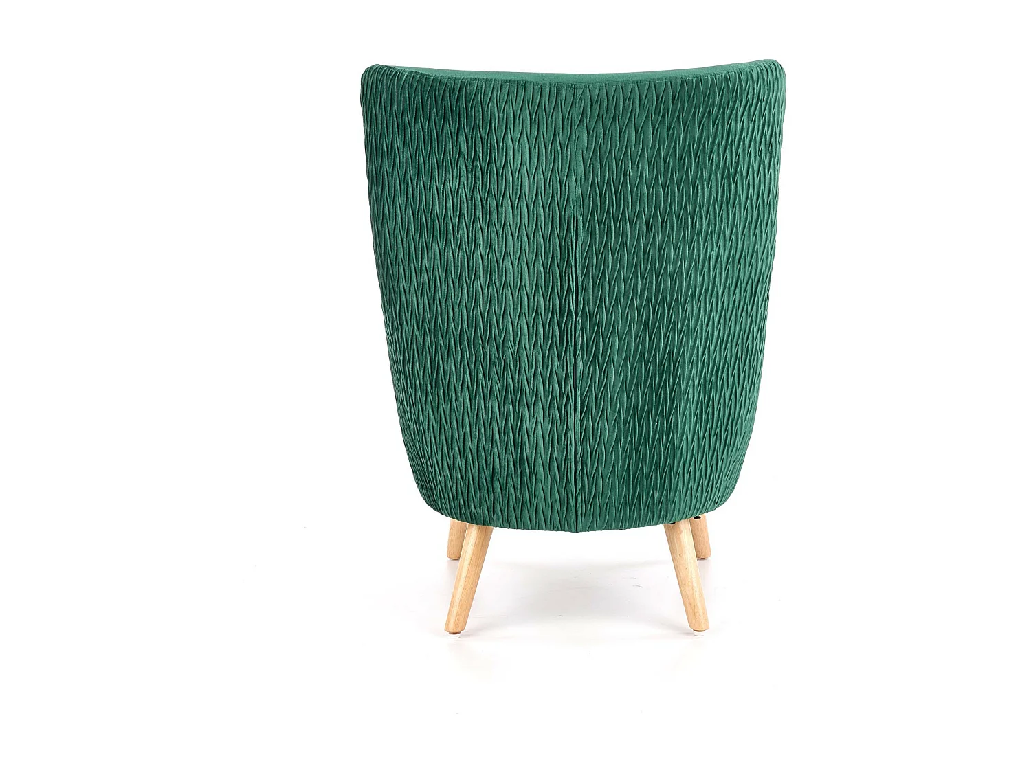 Fauteuil en velours vert avec pieds en bois massif Coventry