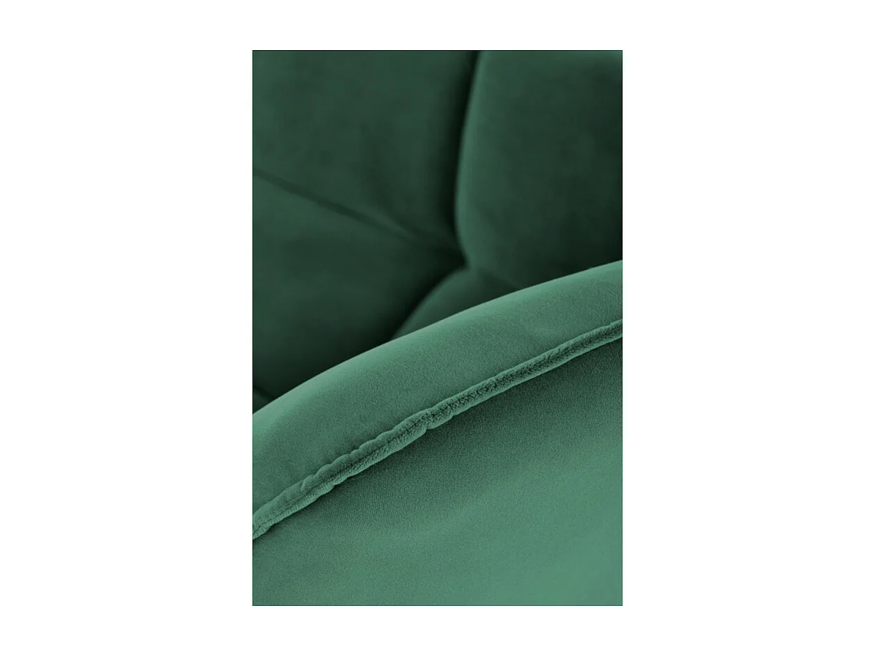 Sillón contemporáneo de terciopelo verde con patas de metal negro de diseño BRIAC