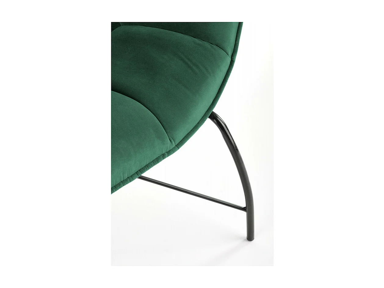 Fauteuil contemporain en velours vert avec pieds design en métal noir BRIAC