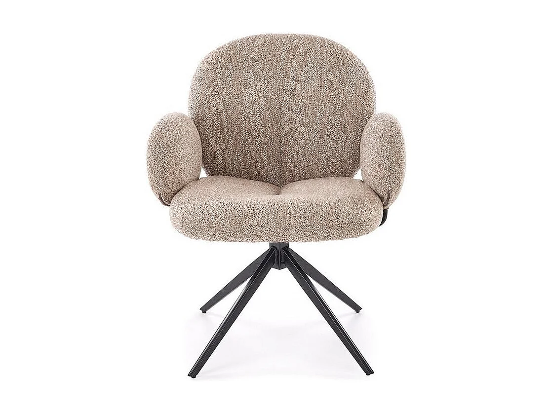Chaise pivotante en tissu beige avec accoudoirs Andrea