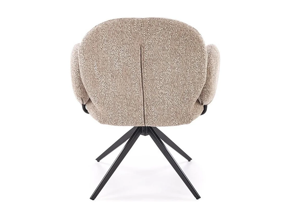Chaise pivotante en tissu beige avec accoudoirs Andrea
