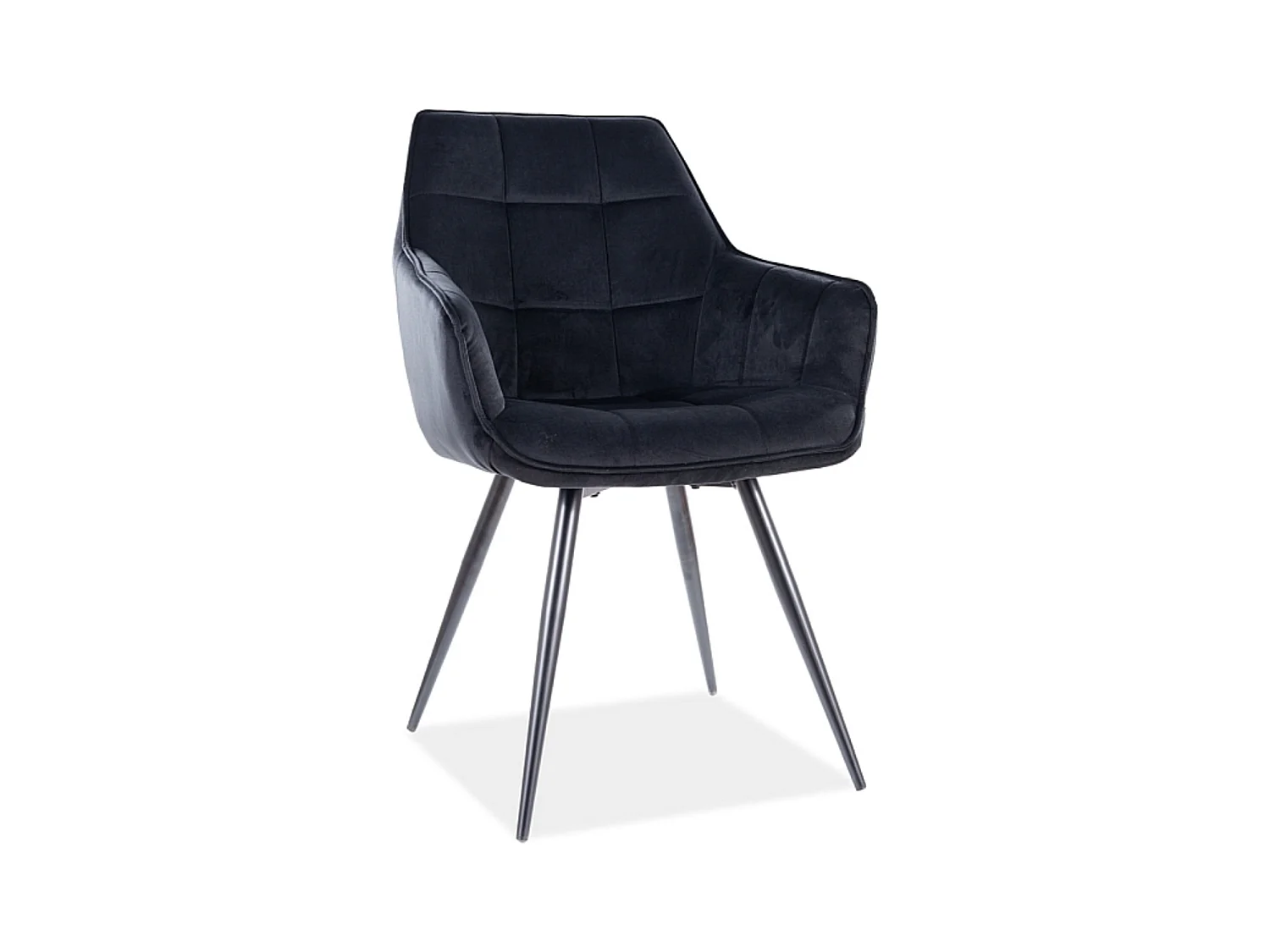 Chaise design métal et velours noir Deli