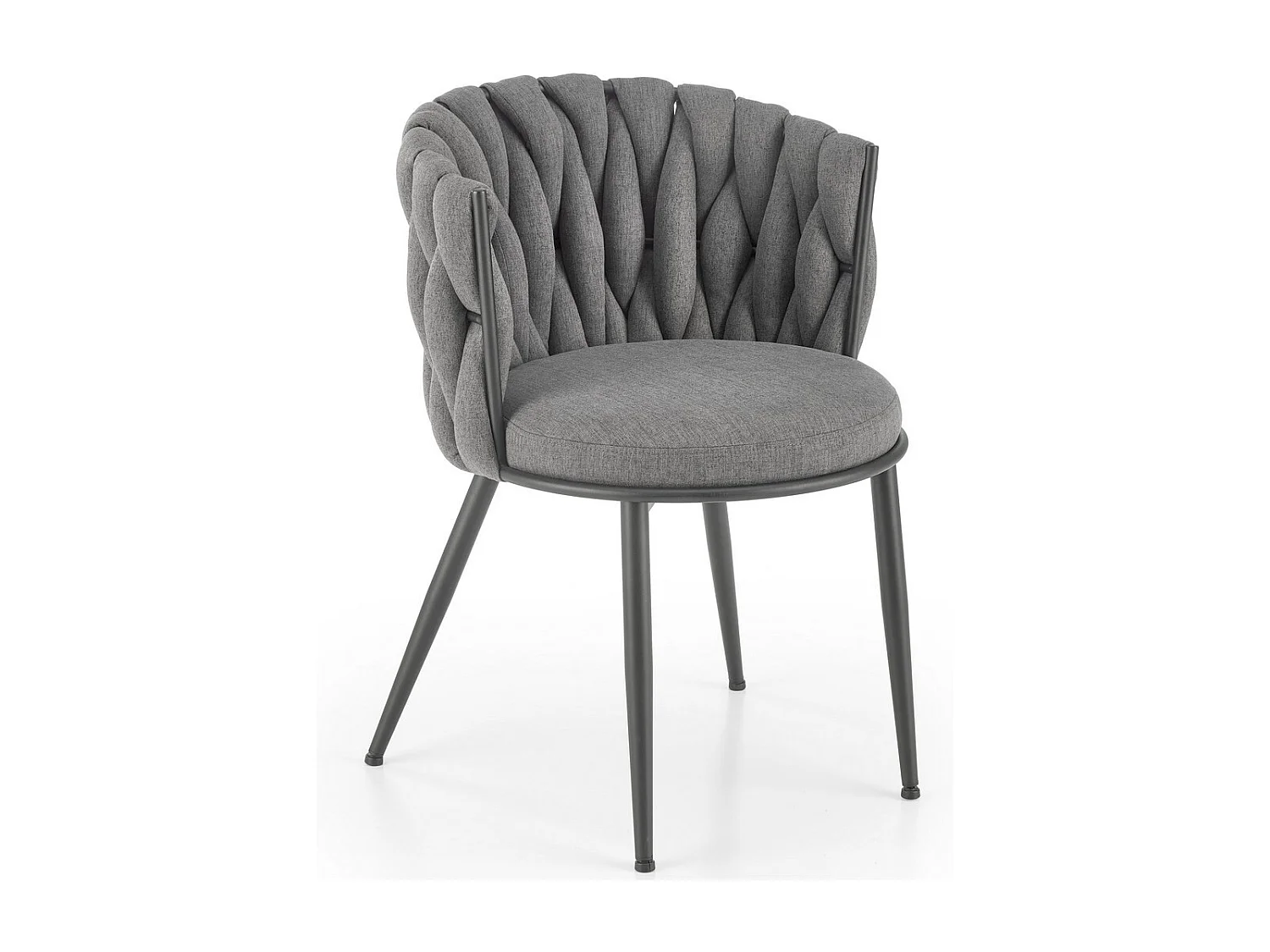 Chaise design en tissu gris avec structure en métal noir Closer