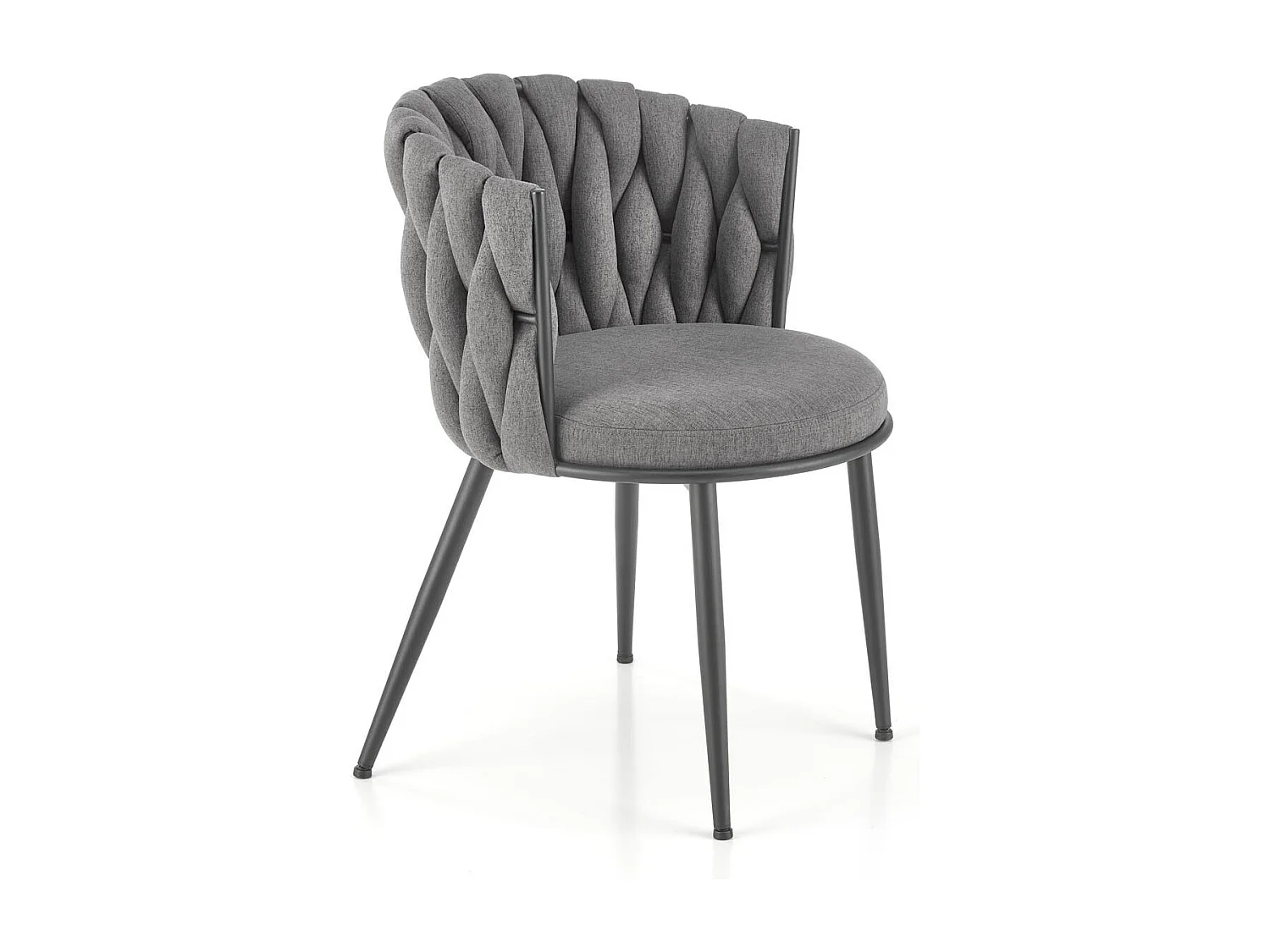 Chaise design en tissu gris avec structure en métal noir Closer