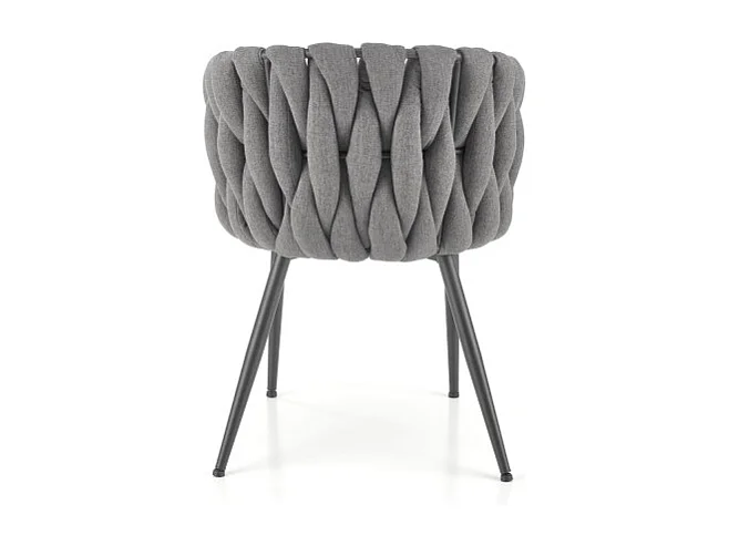 Chaise design en tissu gris avec structure en métal noir Closer