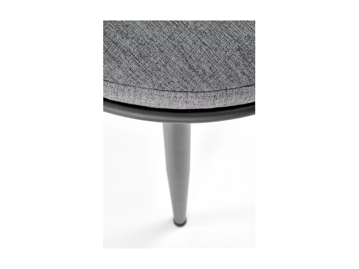 Chaise design en tissu gris avec structure en métal noir Closer