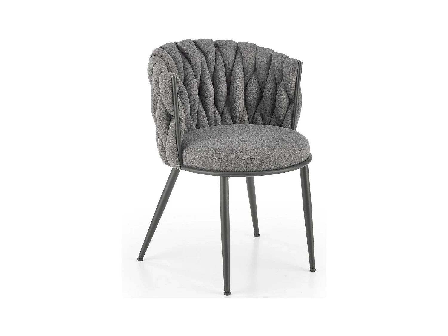 Chaise design en tissu gris avec structure en métal noir Closer
