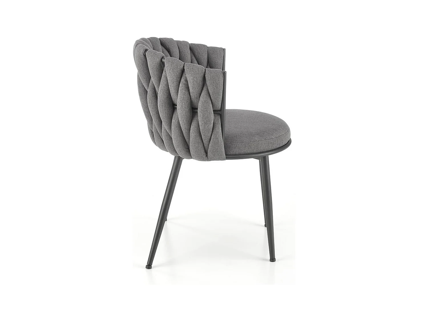 Silla de diseño en tejido gris con estructura de metal negro Closer