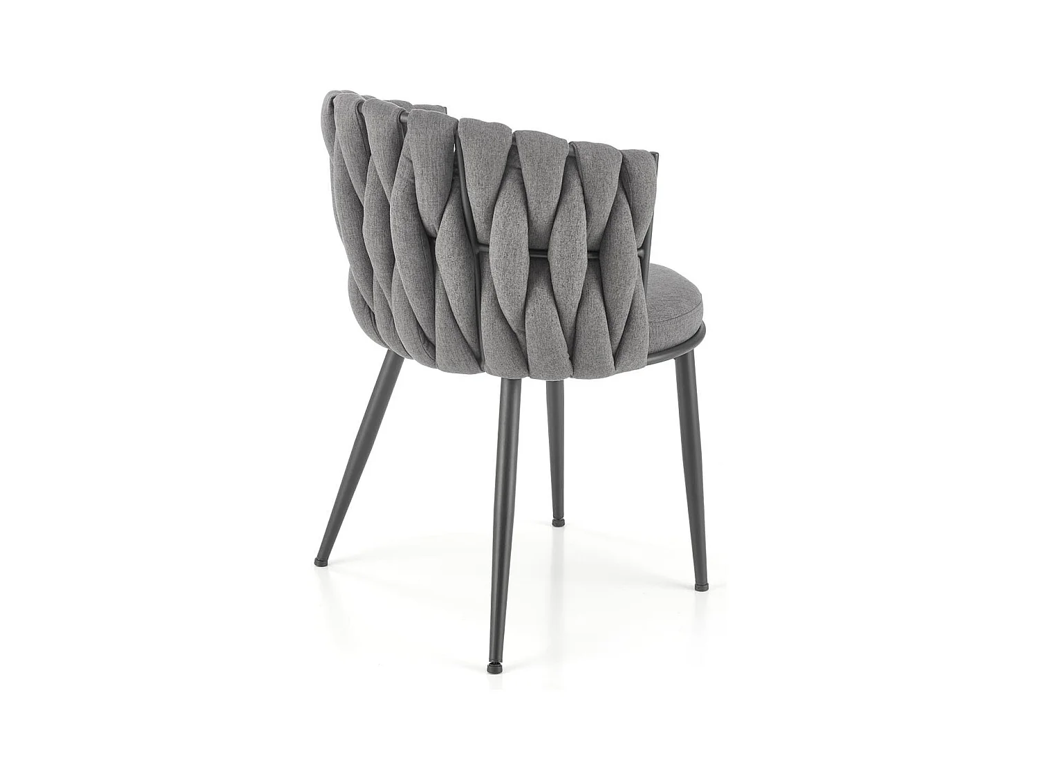 Silla de diseño en tejido gris con estructura de metal negro Closer