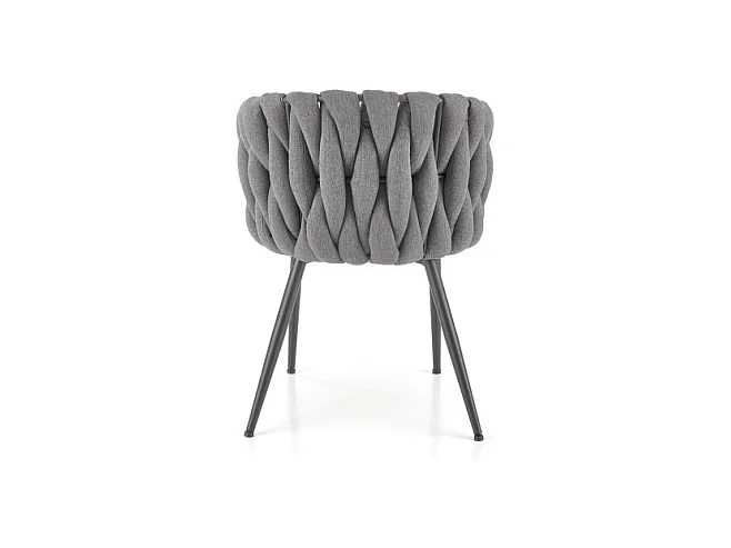 Silla de diseño en tejido gris con estructura de metal negro Closer