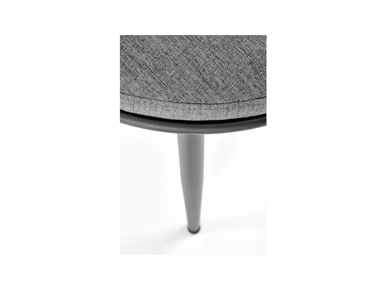 Silla de diseño en tejido gris con estructura de metal negro Closer