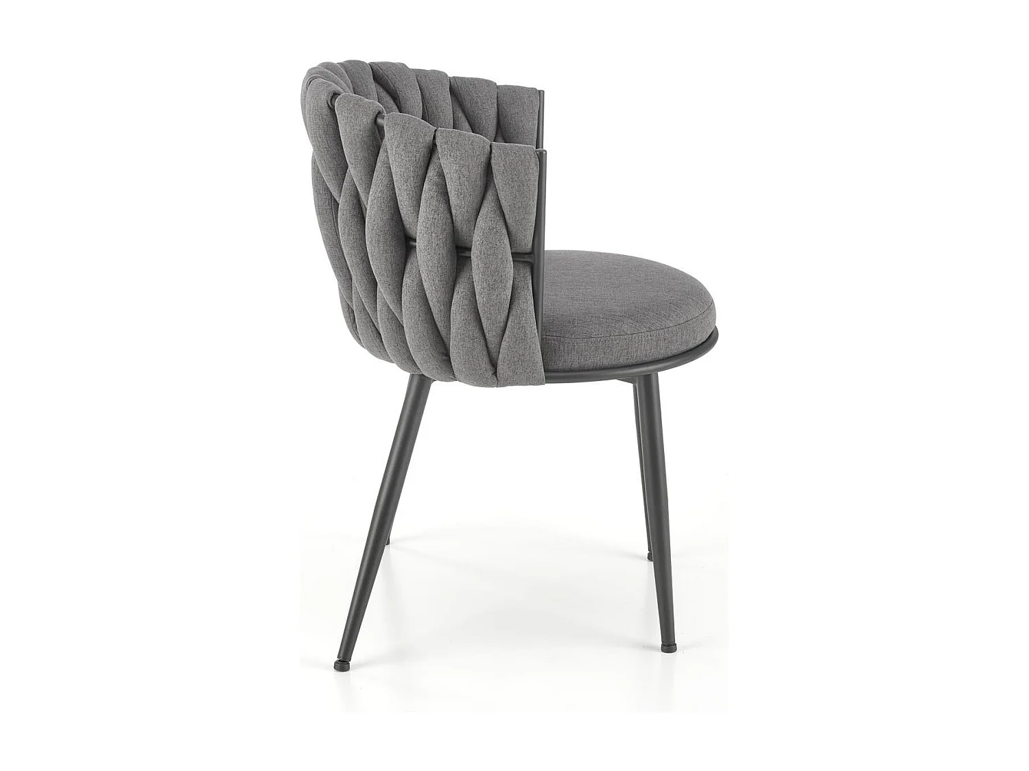 Chaise design en tissu gris avec structure en métal noir Closer
