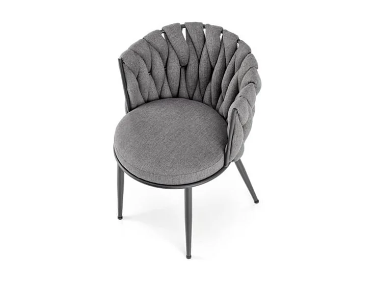 Chaise design en tissu gris avec structure en métal noir Closer