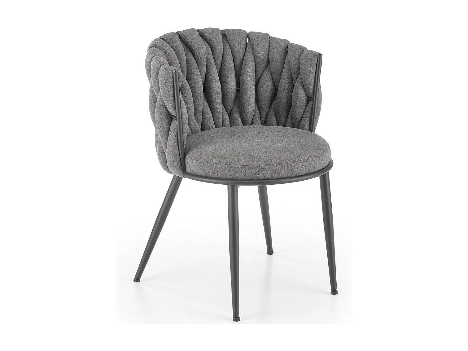 Chaise design en tissu gris avec structure en métal noir Closer