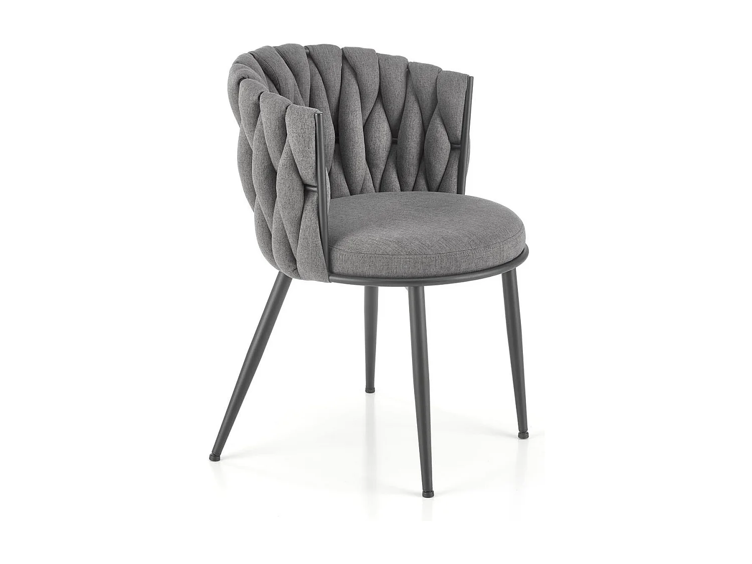 Chaise design en tissu gris avec structure en métal noir Closer