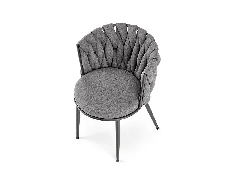 Chaise design en tissu gris avec structure en métal noir Closer