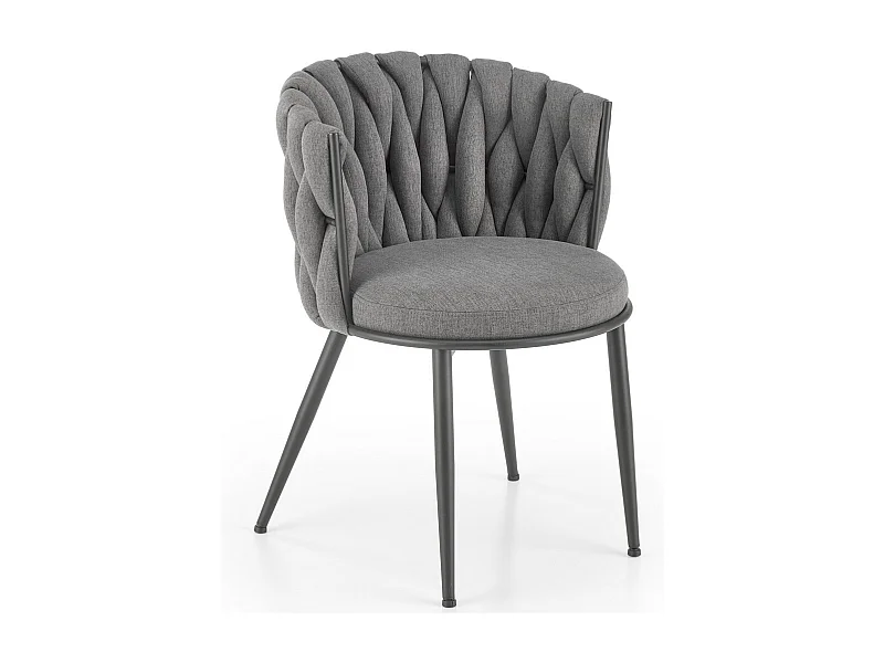 Chaise design en tissu gris avec structure en métal noir Closer