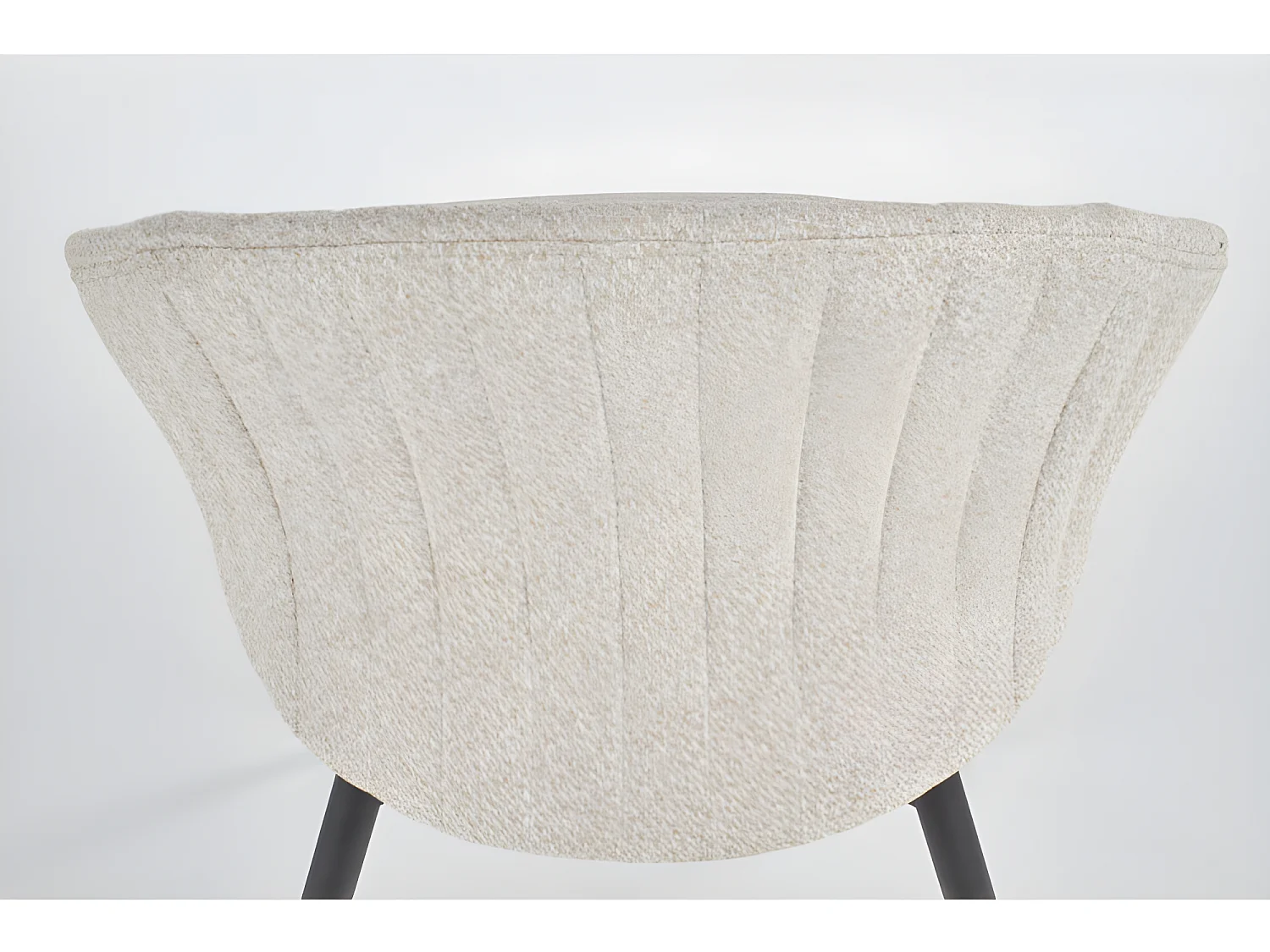 Chaise de salle à manger en tissu beige avec pieds en acier noir Pise