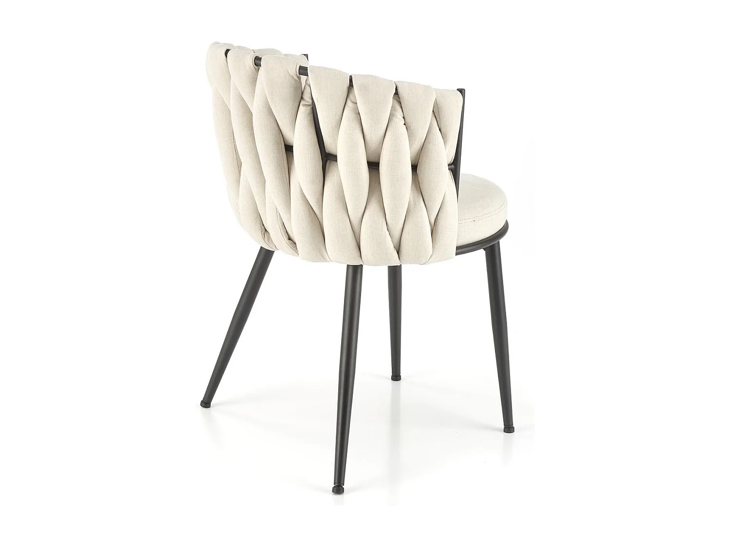 Chaise design en tissu beige avec structure en métal noir Closer