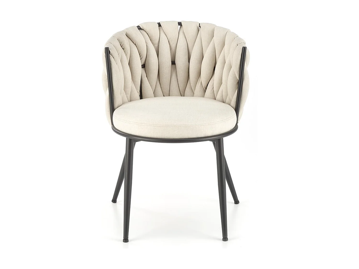 Chaise design en tissu beige avec structure en métal noir Closer