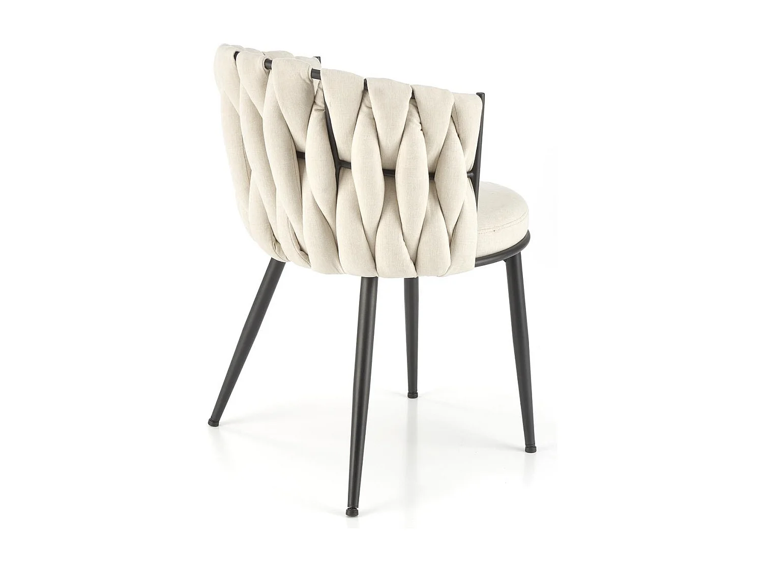 Sedia di design in tessuto beige con struttura in metallo nero Closer