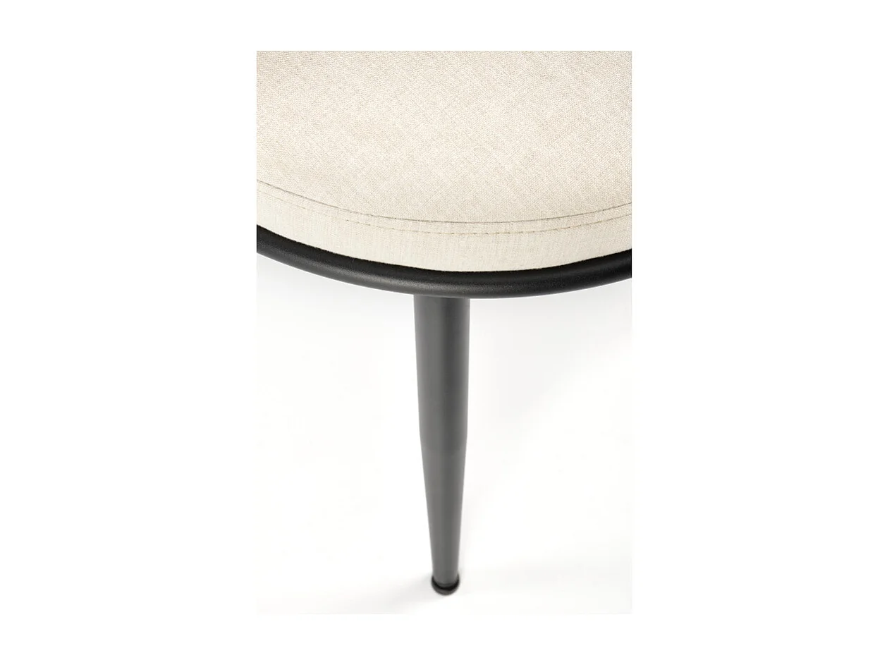 Sedia di design in tessuto beige con struttura in metallo nero Closer