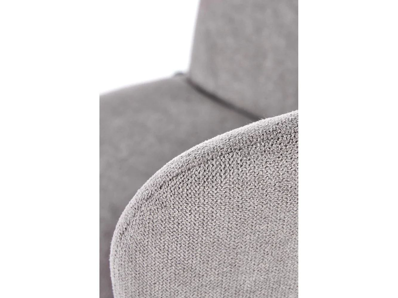 Chaise de salle à manger en tissu gris avec accoudoirs et pieds en métal noir CYBELE