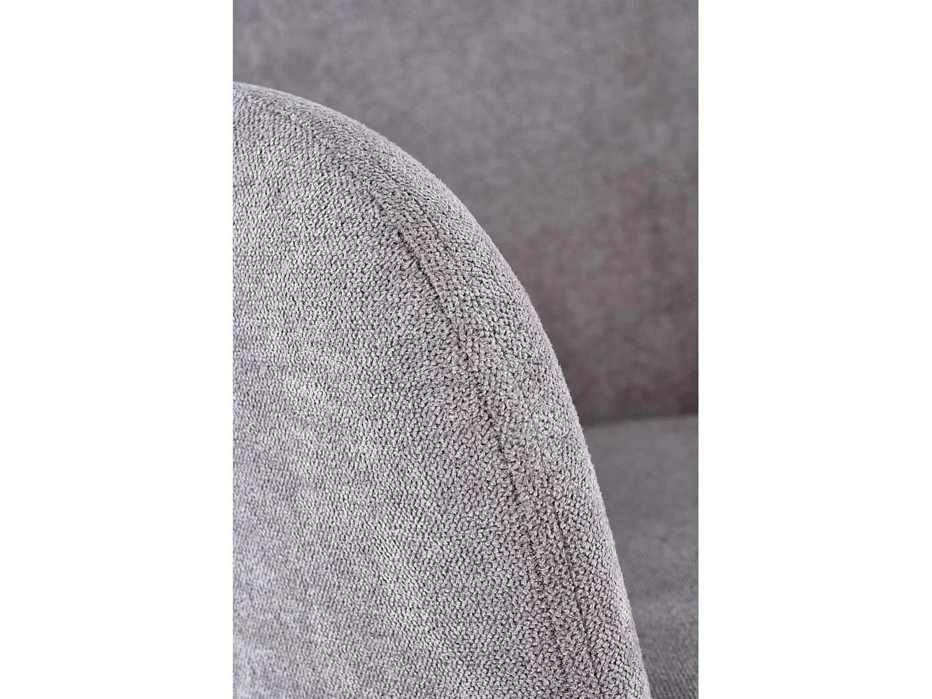 Chaise de salle à manger en tissu gris avec accoudoirs et pieds en métal noir CYBELE