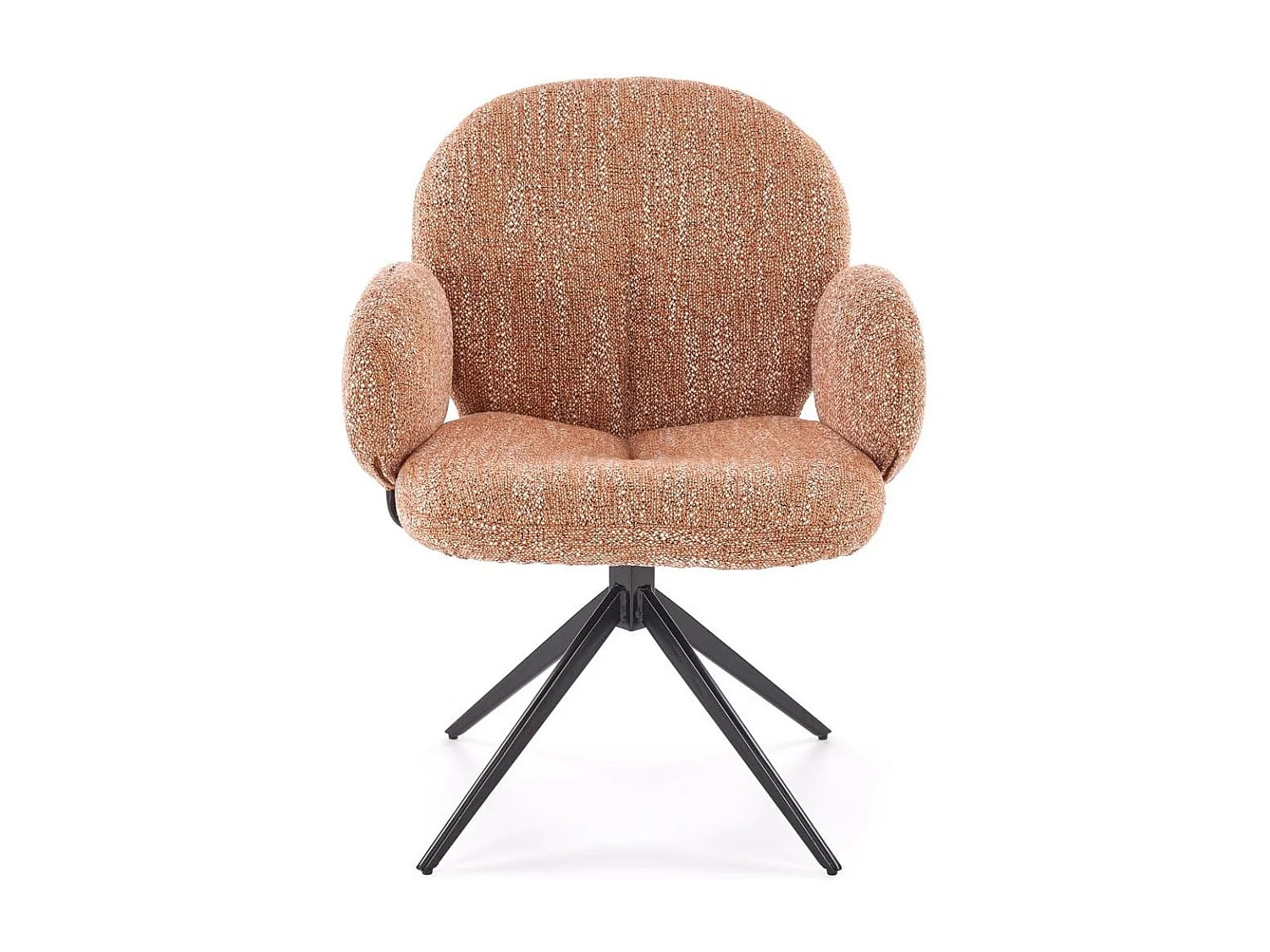 Chaise pivotante en tissus cannelle avec accoudoirs Andrea