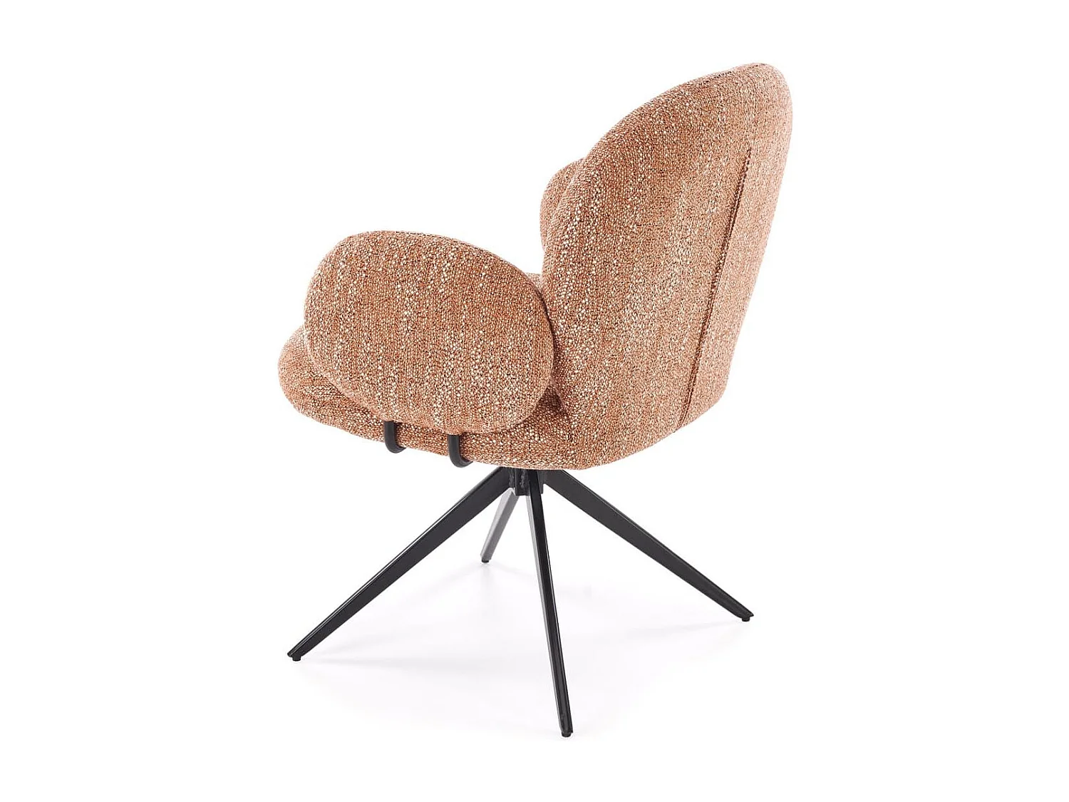 Chaise pivotante en tissus cannelle avec accoudoirs Andrea