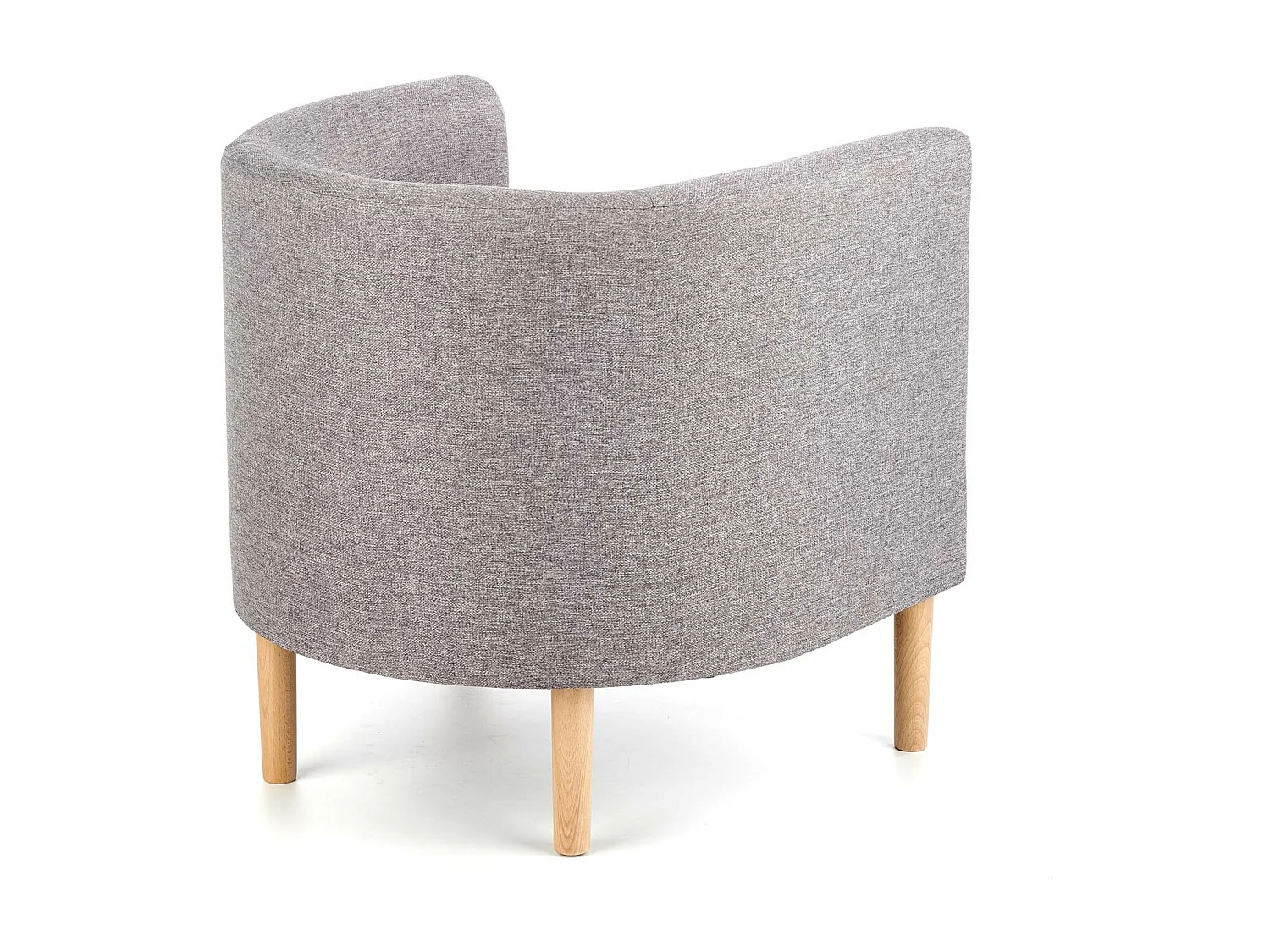Fauteuil cabriolet en tissu gris avec pieds en bois massif Soho