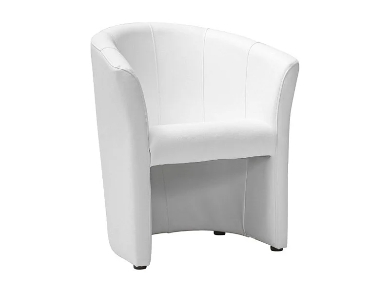 Fauteuil design cabriolet écocuir blanc Tisso