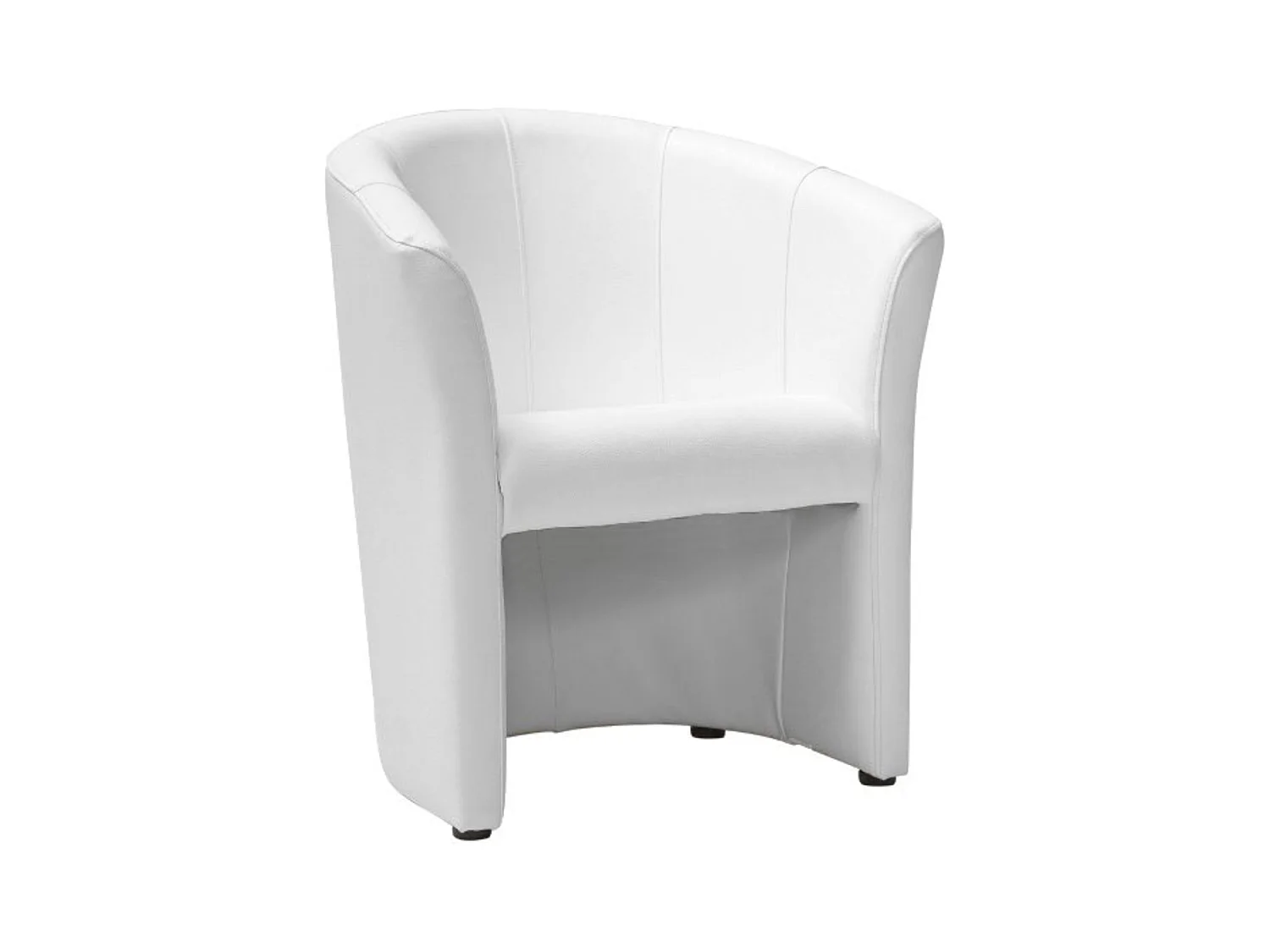 Fauteuil design cabriolet écocuir blanc Tisso