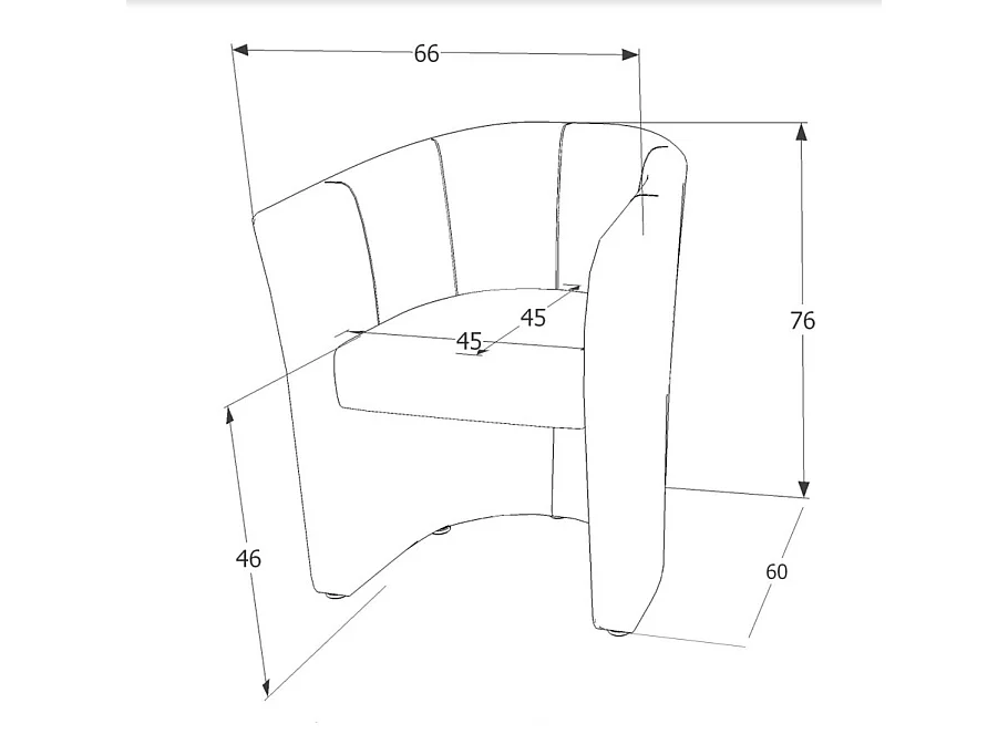 Fauteuil design cabriolet écocuir blanc Tisso