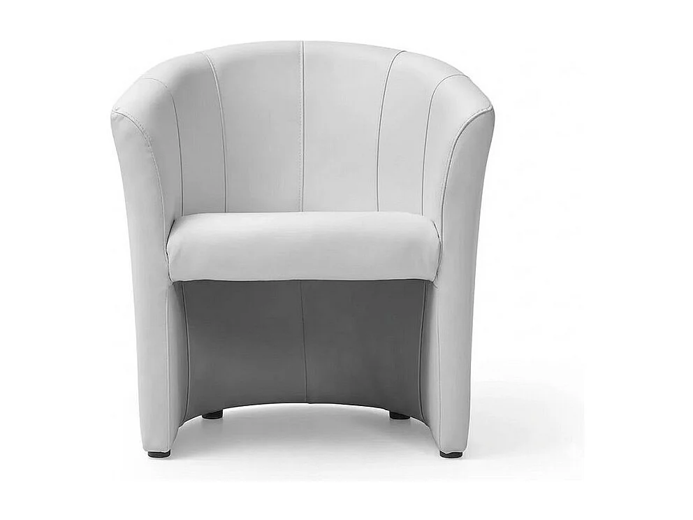 Fauteuil design cabriolet écocuir blanc Tisso