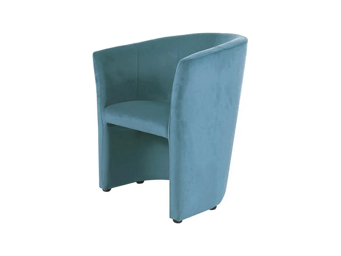 Fauteuil cabriolet confort velours turquoise Tisso