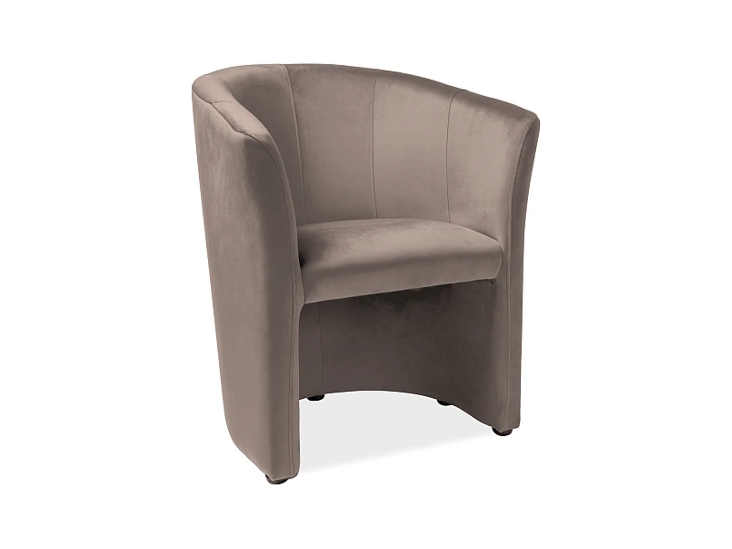 Fauteuil cabriolet velours beige foncé Tisso
