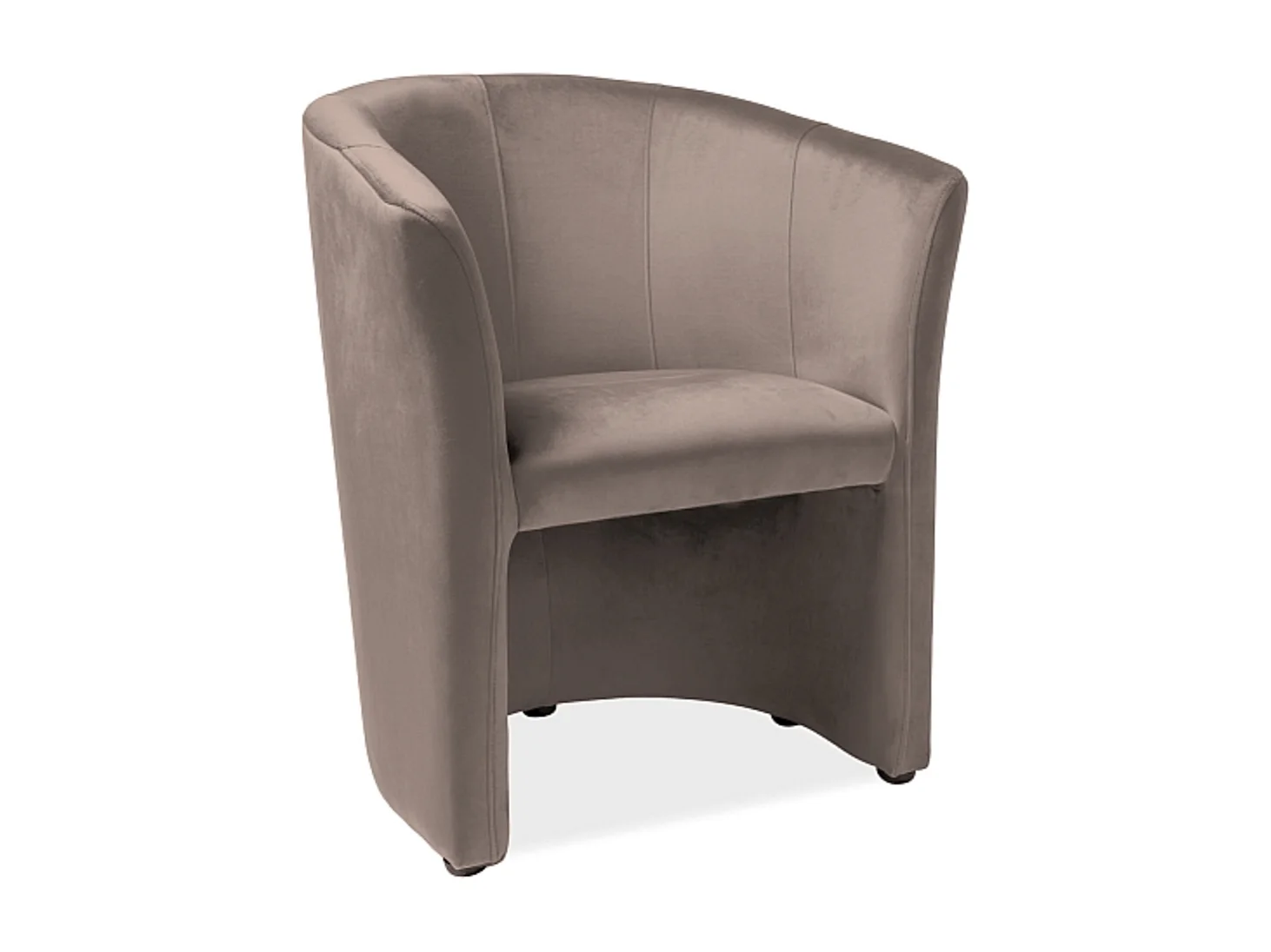 Fauteuil cabriolet velours beige foncé Tisso