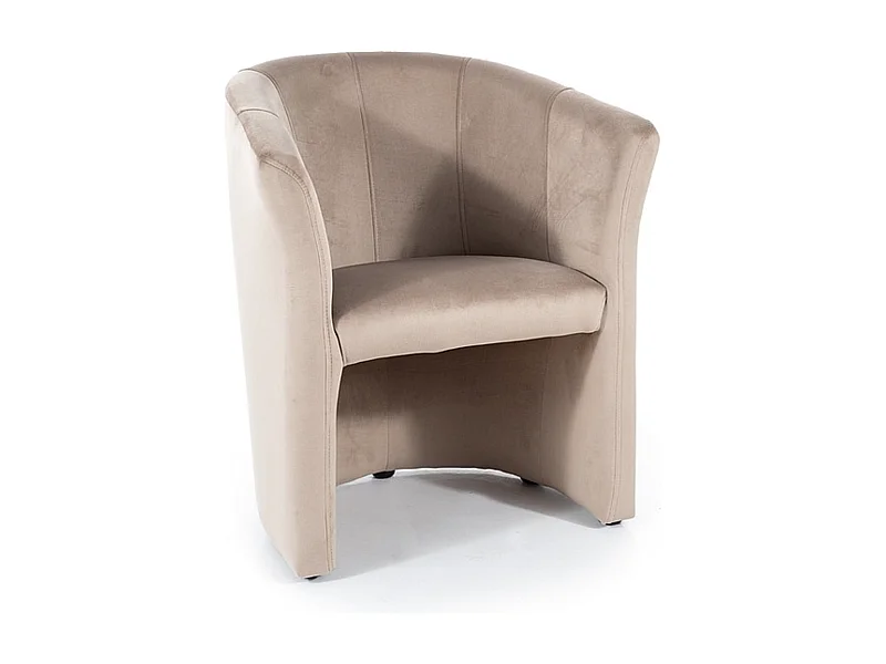 Poltrona cabriolet comfort in velluto beige Tisso