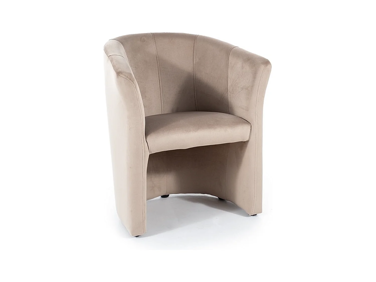 Fauteuil cabriolet confort velours beige Tisso
