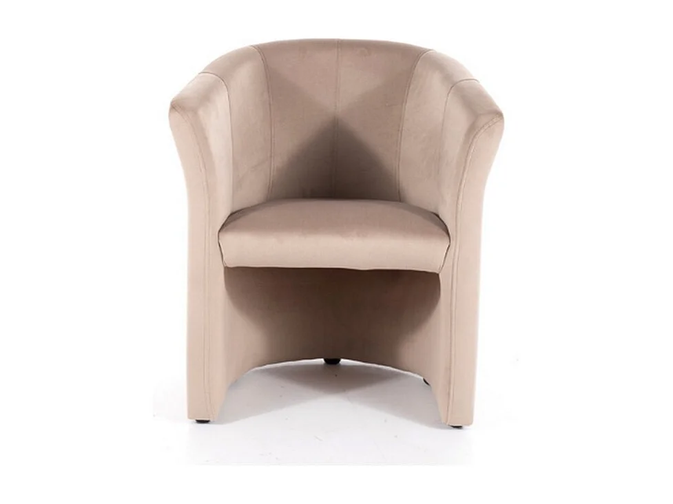 Fauteuil cabriolet confort velours beige Tisso