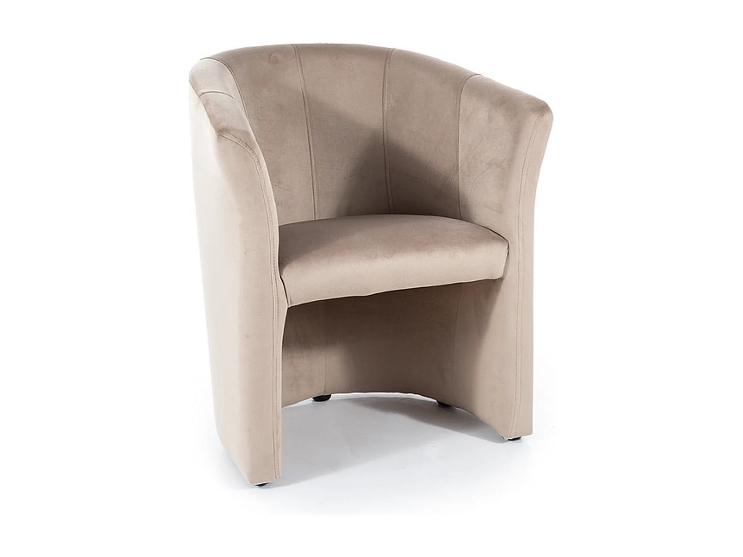 Fauteuil cabriolet confort velours beige Tisso