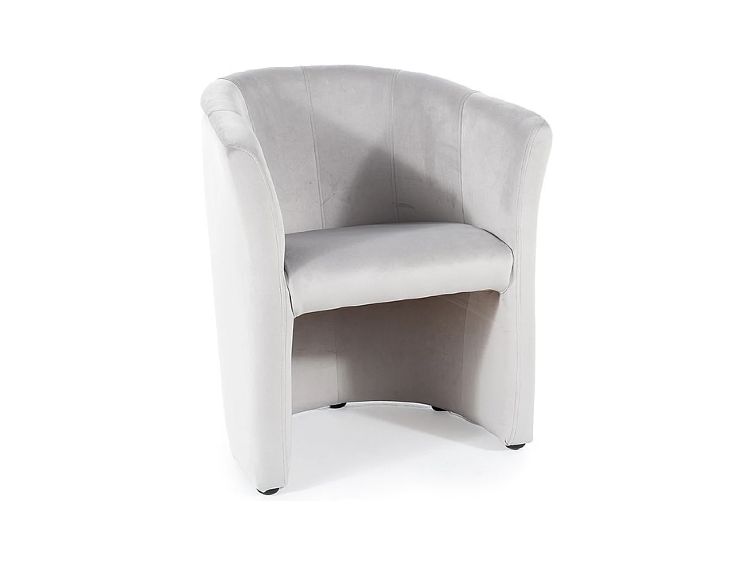 Fauteuil cabriolet confort velours gris clair Tisso