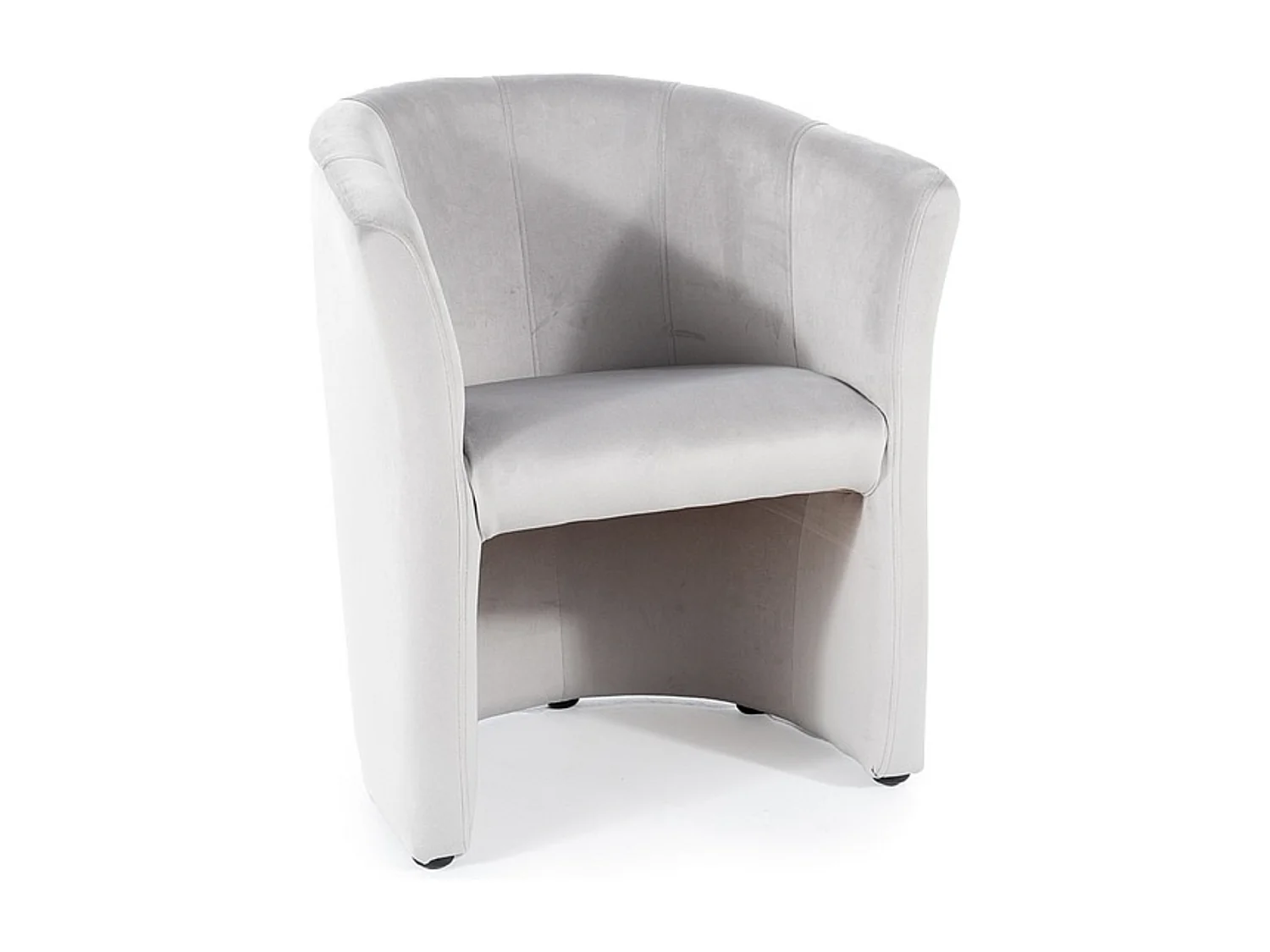 Fauteuil cabriolet confort velours gris clair Tisso
