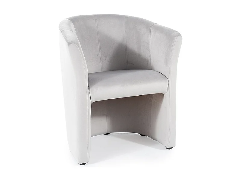 Fauteuil cabriolet confort velours gris clair Tisso