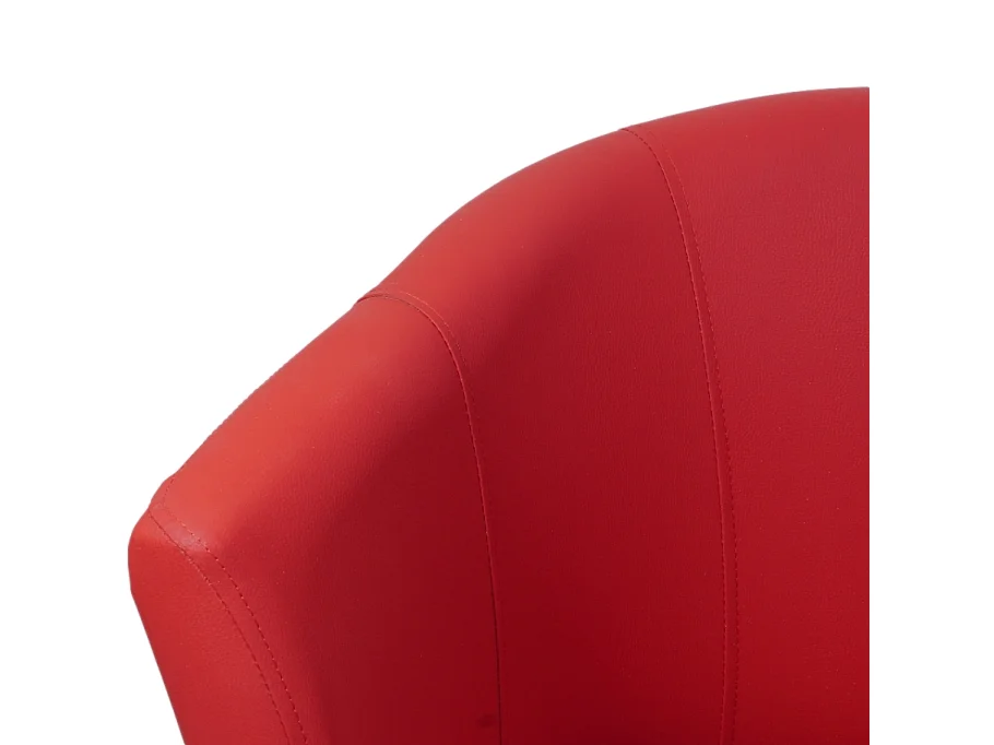 Fauteuil cabriolet confort écocuir rouge Tisso